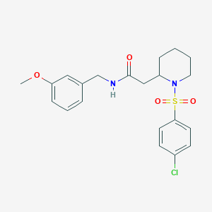 molecular formula C21H25ClN2O4S B6493611 2-[1-(4-chlorobenzenesulfonyl)piperidin-2-yl]-N-[(3-methoxyphenyl)methyl]acetamide CAS No. 941955-77-7