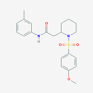 molecular formula C21H26N2O4S B6493618 2-[1-(4-methoxybenzenesulfonyl)piperidin-2-yl]-N-(3-methylphenyl)acetamide CAS No. 941956-03-2