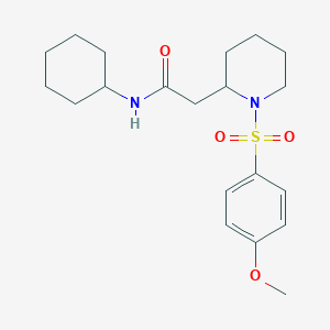 molecular formula C20H30N2O4S B6493622 N-cyclohexyl-2-[1-(4-methoxybenzenesulfonyl)piperidin-2-yl]acetamide CAS No. 941911-18-8