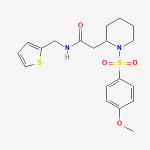 molecular formula C19H24N2O4S2 B6493628 2-[1-(4-methoxybenzenesulfonyl)piperidin-2-yl]-N-[(thiophen-2-yl)methyl]acetamide CAS No. 941911-24-6