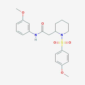 molecular formula C21H26N2O5S B6493632 2-[1-(4-methoxybenzenesulfonyl)piperidin-2-yl]-N-(3-methoxyphenyl)acetamide CAS No. 941905-24-4