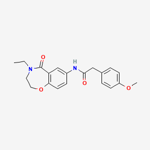 molecular formula C20H22N2O4 B6493664 N-(4-ethyl-5-oxo-2,3,4,5-tetrahydro-1,4-benzoxazepin-7-yl)-2-(4-methoxyphenyl)acetamide CAS No. 922001-12-5