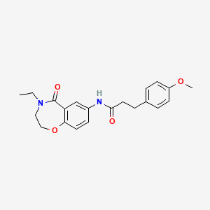 molecular formula C21H24N2O4 B6493667 N-(4-ethyl-5-oxo-2,3,4,5-tetrahydro-1,4-benzoxazepin-7-yl)-3-(4-methoxyphenyl)propanamide CAS No. 922001-27-2