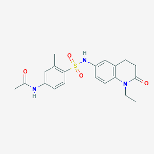 molecular formula C20H23N3O4S B6493685 N-{4-[(1-ethyl-2-oxo-1,2,3,4-tetrahydroquinolin-6-yl)sulfamoyl]-3-methylphenyl}acetamide CAS No. 922105-42-8