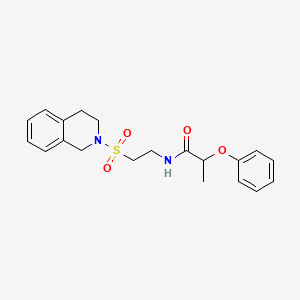 molecular formula C20H24N2O4S B6493698 2-phenoxy-N-[2-(1,2,3,4-tetrahydroisoquinoline-2-sulfonyl)ethyl]propanamide CAS No. 922087-58-9