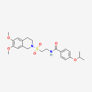 molecular formula C23H30N2O6S B6493709 N-{2-[(6,7-dimethoxy-1,2,3,4-tetrahydroisoquinolin-2-yl)sulfonyl]ethyl}-4-(propan-2-yloxy)benzamide CAS No. 922120-42-1