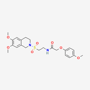 molecular formula C22H28N2O7S B6493719 N-{2-[(6,7-dimethoxy-1,2,3,4-tetrahydroisoquinolin-2-yl)sulfonyl]ethyl}-2-(4-methoxyphenoxy)acetamide CAS No. 922014-83-3