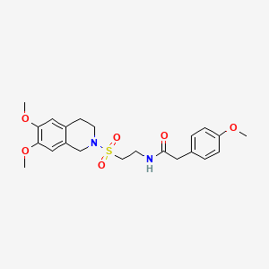 molecular formula C22H28N2O6S B6493726 N-{2-[(6,7-dimethoxy-1,2,3,4-tetrahydroisoquinolin-2-yl)sulfonyl]ethyl}-2-(4-methoxyphenyl)acetamide CAS No. 922120-77-2