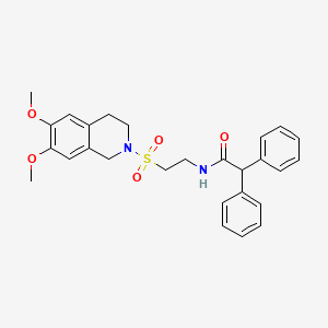 molecular formula C27H30N2O5S B6493727 N-{2-[(6,7-dimethoxy-1,2,3,4-tetrahydroisoquinolin-2-yl)sulfonyl]ethyl}-2,2-diphenylacetamide CAS No. 922120-83-0