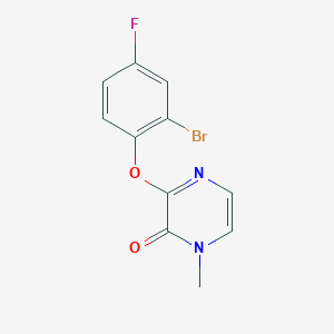 molecular formula C11H8BrFN2O2 B6493735 3-(2-bromo-4-fluorophenoxy)-1-methyl-1,2-dihydropyrazin-2-one CAS No. 1270764-46-9