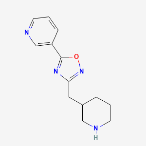 molecular formula C13H16N4O B6493742 3-{3-[(piperidin-3-yl)methyl]-1,2,4-oxadiazol-5-yl}pyridine CAS No. 1272877-52-7