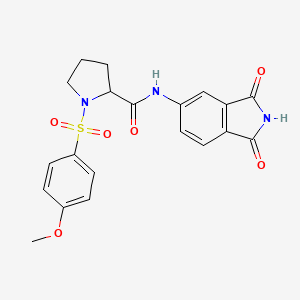 molecular formula C20H19N3O6S B6493770 N-(1,3-dioxo-2,3-dihydro-1H-isoindol-5-yl)-1-(4-methoxybenzenesulfonyl)pyrrolidine-2-carboxamide CAS No. 1050199-90-0