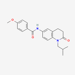 molecular formula C21H24N2O3 B6493790 4-methoxy-N-[1-(2-methylpropyl)-2-oxo-1,2,3,4-tetrahydroquinolin-6-yl]benzamide CAS No. 941953-75-9
