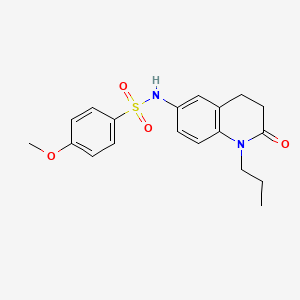 molecular formula C19H22N2O4S B6493798 4-methoxy-N-(2-oxo-1-propyl-1,2,3,4-tetrahydroquinolin-6-yl)benzene-1-sulfonamide CAS No. 941954-63-8