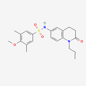 molecular formula C21H26N2O4S B6493809 4-methoxy-3,5-dimethyl-N-(2-oxo-1-propyl-1,2,3,4-tetrahydroquinolin-6-yl)benzene-1-sulfonamide CAS No. 946372-53-8