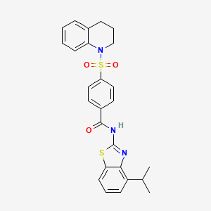 molecular formula C26H25N3O3S2 B6493842 N-[4-(propan-2-yl)-1,3-benzothiazol-2-yl]-4-(1,2,3,4-tetrahydroquinoline-1-sulfonyl)benzamide CAS No. 955616-59-8