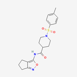 molecular formula C19H23N3O4S B6493849 N-{4H,5H,6H-cyclopenta[c][1,2]oxazol-3-yl}-1-(4-methylbenzenesulfonyl)piperidine-4-carboxamide CAS No. 941966-98-9
