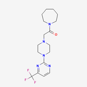 molecular formula C17H24F3N5O B6493856 1-(azepan-1-yl)-2-{4-[4-(trifluoromethyl)pyrimidin-2-yl]piperazin-1-yl}ethan-1-one CAS No. 1302029-92-0