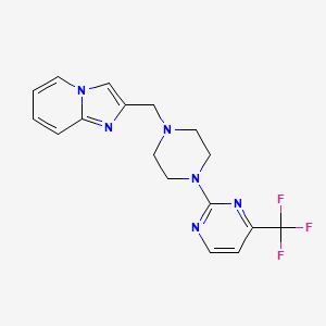 molecular formula C17H17F3N6 B6493863 2-[4-({imidazo[1,2-a]pyridin-2-yl}methyl)piperazin-1-yl]-4-(trifluoromethyl)pyrimidine CAS No. 1279310-99-4