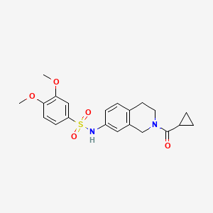 molecular formula C21H24N2O5S B6493879 N-(2-cyclopropanecarbonyl-1,2,3,4-tetrahydroisoquinolin-7-yl)-3,4-dimethoxybenzene-1-sulfonamide CAS No. 955534-31-3