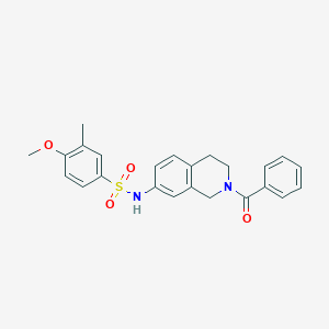 molecular formula C24H24N2O4S B6493884 N-(2-benzoyl-1,2,3,4-tetrahydroisoquinolin-7-yl)-4-methoxy-3-methylbenzene-1-sulfonamide CAS No. 955596-33-5
