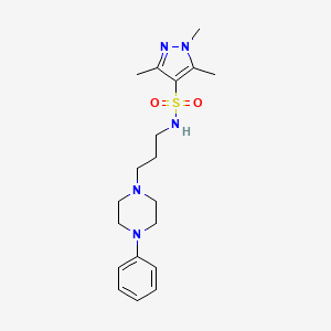 molecular formula C19H29N5O2S B6493891 1,3,5-trimethyl-N-[3-(4-phenylpiperazin-1-yl)propyl]-1H-pyrazole-4-sulfonamide CAS No. 1302299-77-9