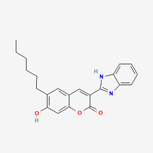 molecular formula C22H22N2O3 B6493902 3-(1H-1,3-benzodiazol-2-yl)-6-hexyl-7-hydroxy-2H-chromen-2-one CAS No. 302939-96-4