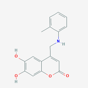 molecular formula C17H15NO4 B6493908 6,7-dihydroxy-4-{[(2-methylphenyl)amino]methyl}-2H-chromen-2-one CAS No. 859860-91-6