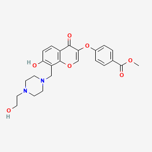 methyl 4-[(7-hydroxy-8-{[4-(2-hydroxyethyl)piperazin-1-yl]methyl}-4-oxo-4H-chromen-3-yl)oxy]benzoate
