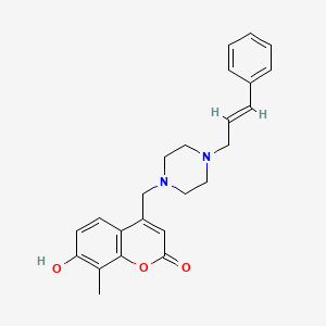 molecular formula C24H26N2O3 B6493936 7-hydroxy-8-methyl-4-({4-[(2E)-3-phenylprop-2-en-1-yl]piperazin-1-yl}methyl)-2H-chromen-2-one CAS No. 900278-12-8