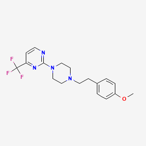 molecular formula C18H21F3N4O B6493943 2-{4-[2-(4-methoxyphenyl)ethyl]piperazin-1-yl}-4-(trifluoromethyl)pyrimidine CAS No. 1296251-38-1