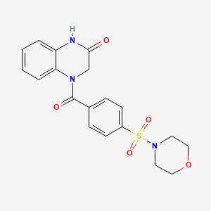 molecular formula C19H19N3O5S B6493950 4-[4-(morpholine-4-sulfonyl)benzoyl]-1,2,3,4-tetrahydroquinoxalin-2-one CAS No. 941994-74-7