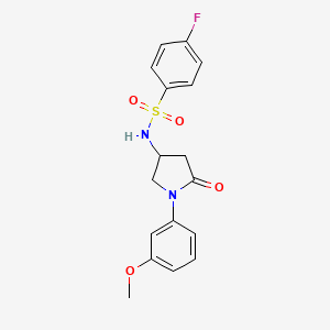 molecular formula C17H17FN2O4S B6494050 4-fluoro-N-[1-(3-methoxyphenyl)-5-oxopyrrolidin-3-yl]benzene-1-sulfonamide CAS No. 896309-75-4