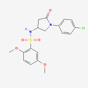 molecular formula C18H19ClN2O5S B6494055 N-[1-(4-chlorophenyl)-5-oxopyrrolidin-3-yl]-2,5-dimethoxybenzene-1-sulfonamide CAS No. 896316-61-3