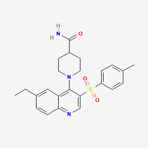 1-[6-ethyl-3-(4-methylbenzenesulfonyl)quinolin-4-yl]piperidine-4-carboxamide