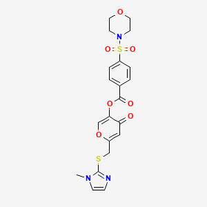 molecular formula C21H21N3O7S2 B6494064 6-{[(1-methyl-1H-imidazol-2-yl)sulfanyl]methyl}-4-oxo-4H-pyran-3-yl 4-(morpholine-4-sulfonyl)benzoate CAS No. 896311-26-5