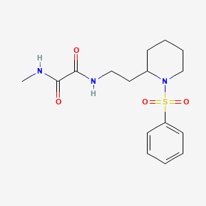molecular formula C16H23N3O4S B6494099 N'-{2-[1-(benzenesulfonyl)piperidin-2-yl]ethyl}-N-methylethanediamide CAS No. 898415-03-7