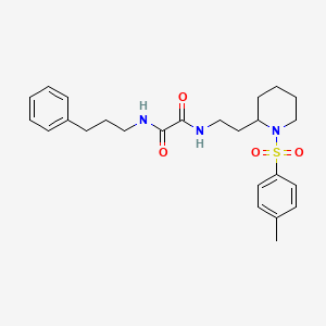 molecular formula C25H33N3O4S B6494102 N-{2-[1-(4-methylbenzenesulfonyl)piperidin-2-yl]ethyl}-N'-(3-phenylpropyl)ethanediamide CAS No. 898348-22-6