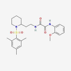 molecular formula C25H33N3O5S B6494136 N'-(2-methoxyphenyl)-N-{2-[1-(2,4,6-trimethylbenzenesulfonyl)piperidin-2-yl]ethyl}ethanediamide CAS No. 898446-36-1