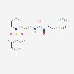 N'-[(2-methylphenyl)methyl]-N-{2-[1-(2,4,6-trimethylbenzenesulfonyl)piperidin-2-yl]ethyl}ethanediamide