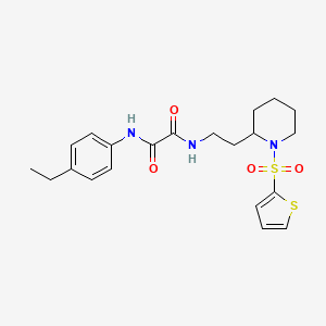 molecular formula C21H27N3O4S2 B6494142 N'-(4-ethylphenyl)-N-{2-[1-(thiophene-2-sulfonyl)piperidin-2-yl]ethyl}ethanediamide CAS No. 898368-86-0