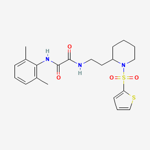 molecular formula C21H27N3O4S2 B6494147 N'-(2,6-dimethylphenyl)-N-{2-[1-(thiophene-2-sulfonyl)piperidin-2-yl]ethyl}ethanediamide CAS No. 898368-98-4