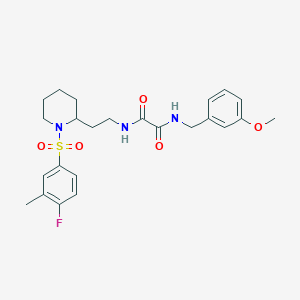 molecular formula C24H30FN3O5S B6494157 N-{2-[1-(4-fluoro-3-methylbenzenesulfonyl)piperidin-2-yl]ethyl}-N'-[(3-methoxyphenyl)methyl]ethanediamide CAS No. 898460-93-0