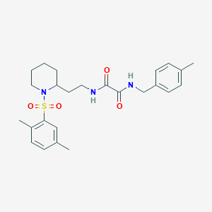 molecular formula C25H33N3O4S B6494162 N-{2-[1-(2,5-dimethylbenzenesulfonyl)piperidin-2-yl]ethyl}-N'-[(4-methylphenyl)methyl]ethanediamide CAS No. 898461-13-7