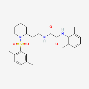 molecular formula C25H33N3O4S B6494186 N-{2-[1-(2,5-dimethylbenzenesulfonyl)piperidin-2-yl]ethyl}-N'-(2,6-dimethylphenyl)ethanediamide CAS No. 898461-38-6