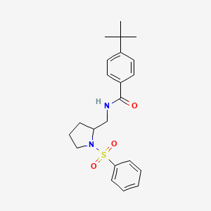 molecular formula C22H28N2O3S B6494195 N-{[1-(benzenesulfonyl)pyrrolidin-2-yl]methyl}-4-tert-butylbenzamide CAS No. 896270-46-5