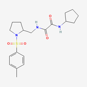 molecular formula C19H27N3O4S B6494199 N'-cyclopentyl-N-{[1-(4-methylbenzenesulfonyl)pyrrolidin-2-yl]methyl}ethanediamide CAS No. 877817-14-6