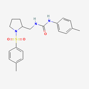 molecular formula C20H25N3O3S B6494201 3-{[1-(4-methylbenzenesulfonyl)pyrrolidin-2-yl]methyl}-1-(4-methylphenyl)urea CAS No. 896275-71-1