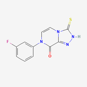 molecular formula C11H7FN4OS B6494232 7-(3-fluorophenyl)-3-sulfanylidene-2H,3H,7H,8H-[1,2,4]triazolo[4,3-a]pyrazin-8-one CAS No. 931723-41-0