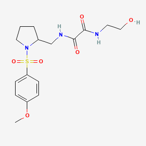molecular formula C16H23N3O6S B6494239 N-(2-hydroxyethyl)-N'-{[1-(4-methoxybenzenesulfonyl)pyrrolidin-2-yl]methyl}ethanediamide CAS No. 896287-84-6